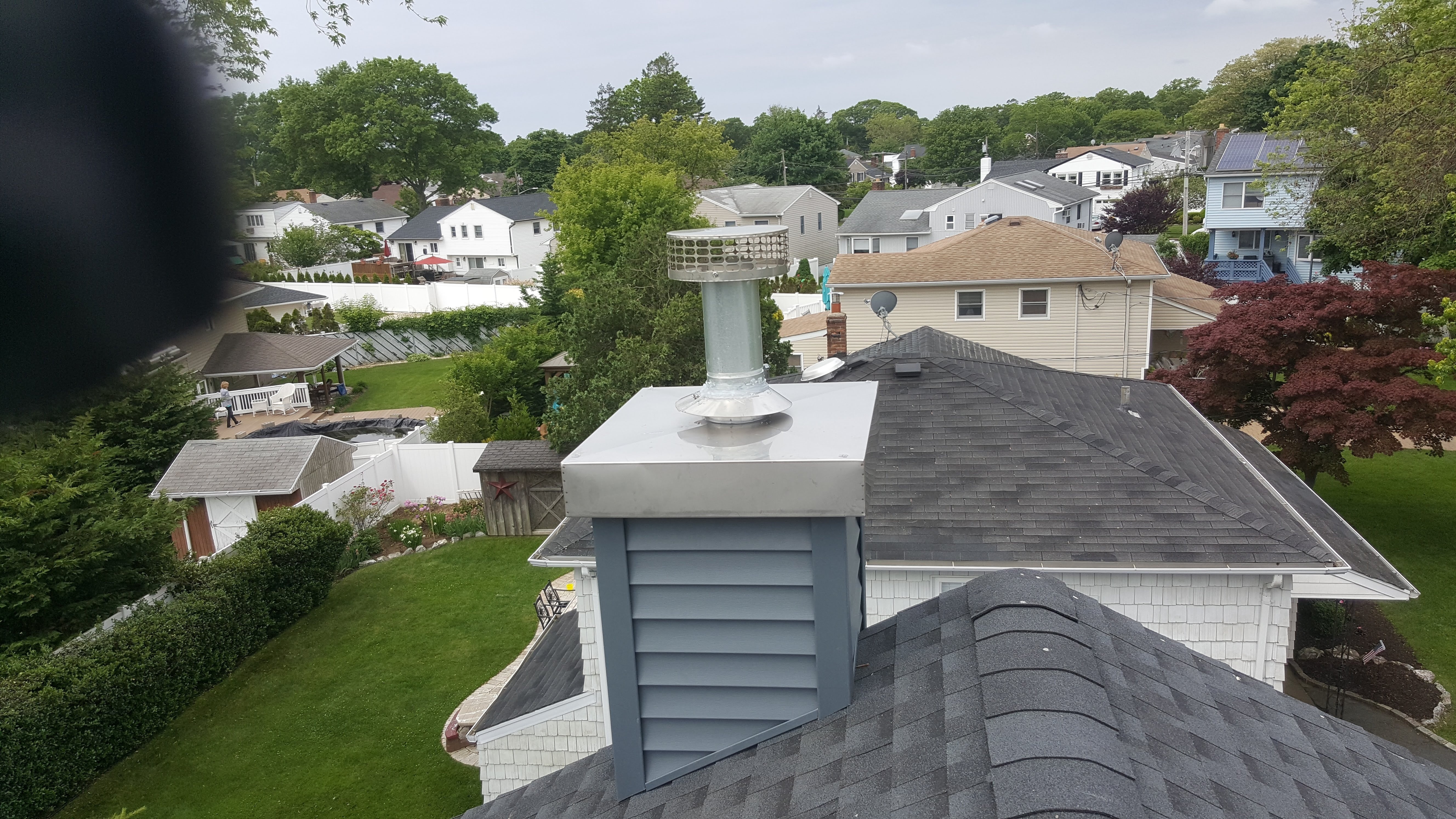 Complete chimney crown rebuild and waterproofing in Babylon, New York